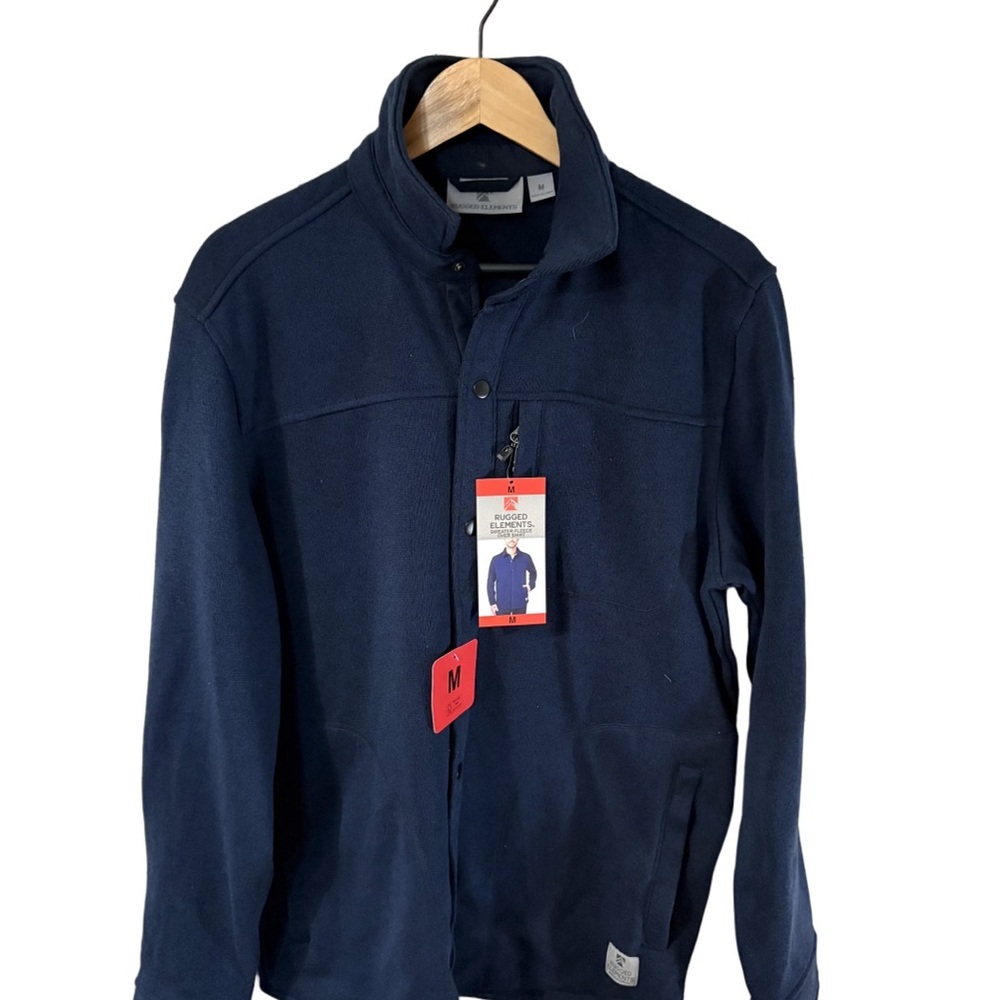 Rugged Elements Men’s Sweater Fleece Overshirt Jacket Navy Blue | Size M | NWT